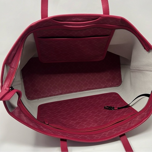 TUMI EVERYDAY TOTE BAG COATED CANVAS/ LEATHER/ RESPBERRY - Picture 8 of 13